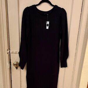 New York & Company Black Long Sleeve sweater Dress